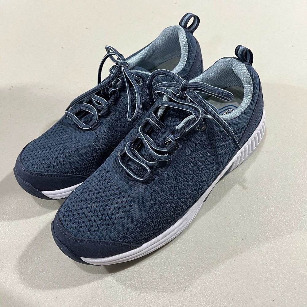 Orthofeet Coral Sneakers Womens US 9 Blue Knit Lace Up Athletic Running Shoes